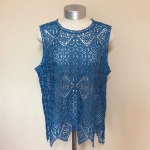Anthropologie Deletta lacework shell top lace blouse sleeveless intricate